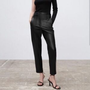 NEW Zara high waist leather pants/trousers Sz large!